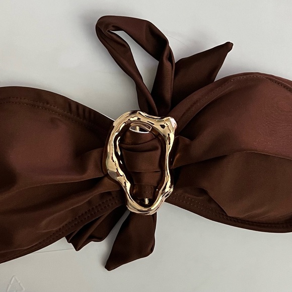 Chic Brown Bandeau Bikini Set - Picture 6 of 11